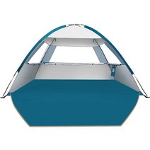 COMMOUDS 3-4인용 해변 텐트 햇빛 가리개 UPF 50+ 야외 캐노피 경량 쉬운 설치 및 휴대, 3 Person, Silver