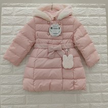 [로엠걸즈] 인천논현점 **22년 겨울 신상** 깜찍한 토끼 고리가 달려있는 따뜻한 기모 덕화이버 롱 패딩 RGJD22T1C