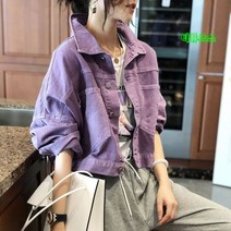 컴라이프 우먼 숏재킷 데님코트 청재킷 빅사이즈, 국화 바지