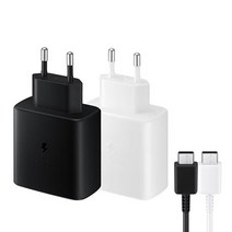 삼성전자 45W 초고속 여행용 충전기 + C TO C 케이블 세트 EP-TA845, 1세트, 화이트