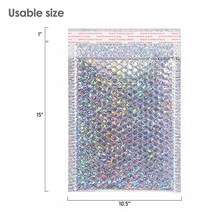 택배 비닐 종이 상자 박스 팩 홀로그램 메일러 레이저 실버 메일 링 봉투 방수 가방 패딩 버블 포장 10 개, [01] 8X8cm 10Pcs