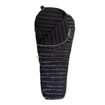 혹한기 군용 침낭 미군 오리털 캠핑 겨울 구스 다운 백패킹, L, 검정