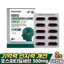 엔젯오리진 하이큐 포스파티딜세린 징코 60캡슐, 2박스, 1200mg x 60캡슐
