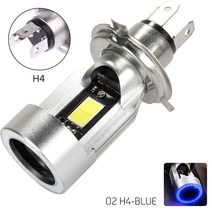 블루/레드 엔젤 H4 LED 오토바이 헤드 라이트 Ba20d HS1 H6 스쿠터 램프 전구 DRL 액세서리 12 80V, [02] H4 Blue