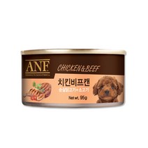 에이엔에프 강아지 간식캔, 치킨 + 비프 혼합맛, 24개입