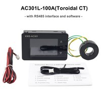 AC 50-300V 0-100A 디지털 LED 전압계 전류계 전력계 역률 에너지 온도 전기 측정기 KWS-AC301, 04 100AL-Toroidal CT