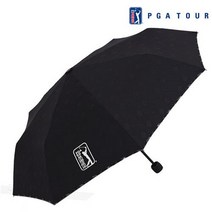 PGA투어 3단 엠보선염바이어스 블랙수동 우산