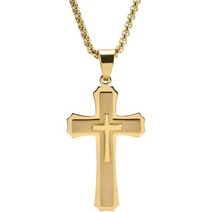 [Rockyu] 목걸이 남성 실버 베네치아 체인 유행 십자가 크로스 펜던트 생일 파티 선물 패션 액세서리