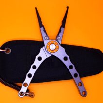 안낚하세요 멀티 피싱 알루미늄 플라이어 케이스 세트 낚시 니퍼 뺀찌 펜치 포셉 스플릿링 슬리브압착기 빅게임 지깅 루어 낚시용 선상 바다 민물 호환 스텐 텅스텐 립그립 바늘빼기 커터, 그레이