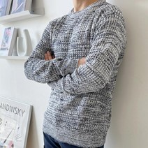 보드미 남성니트티 국산 남자 라운드 심플 보카시 니트 티셔츠 CHE 1K2