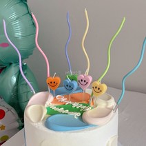 캔디 스마일하트초 귀여운 생일초 파티초, 1color