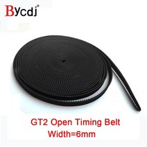 타이밍 벨트 풀리 gt2 타이밍 벨트 와이드 6mm 고무 2gt-62gt-9mm 3d 프린터용 작은 백래시 reprap mendel cnc 2gt 벨트 풀리 호환용, 10mm, 50미터