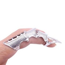 펑크 이동식 반지 손가락 끝 장난감 스트레스 해소 레트로 고스 스크롤 갑옷 너클 금속 전체 손가락 반지 창의적인 쥬얼리, silver