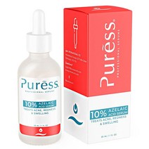 PURESS | 아젤라산 10% 페이셜 세럼 나이아신아미드 함유 | 빠른 주사비 및 낭성 여드름 + 블랙헤드 스팟 트리트먼트 | 효과적인 홍조 및 잡티 완화 및 여드름 색소 침착