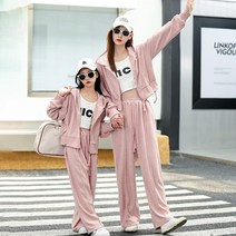 모녀커플룩 캐주얼 투피스 상하의 세트 패밀리룩 댄스복 연습복