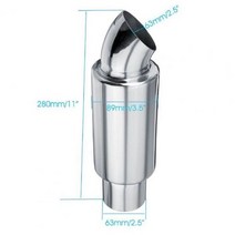 배기 파이프 광택 부식 방지 스테인레스 스틸 스트레이트 자동차 배기 Downpipe 트럭, 은