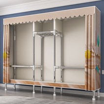 로어컴퍼니 접이식 행거 이불장 diy 원룸 시스템 조립식옷장 드레스룸, 스스로 조립해야 한다, 삼문, 0.86m[돌래운전]