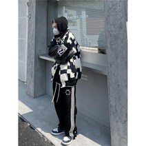 남성용 스트라이프 브레스트 봄 뉴 하이 스트리트 스트레이트 와이드 레그 캐주얼 팬츠