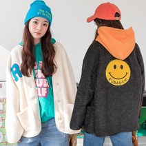 더루비 포니덤블 후리스 가디건