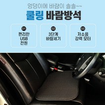 여름 쿨링쿠션 바람 usb통풍 학생 의자 1톤트럭 시트 에어메쉬방석, 국산 블랙 통풍방석