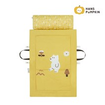 한스펌킨 365 양면 일체형 낮잠이불 일체형 (베개솜 보관가방 포함), [플럼피베어]머스타드(포동이)