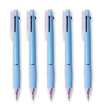 [마치]국산 파스텔니들 3색볼펜 (불투명) 0.7mm, 하늘색, 5개입