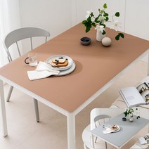 (14colors 11size) 롤로아 100% 방수 가죽 식탁보 테이블보, 180x90cm, 양면-2 (Brown Gray)