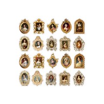 소녀 명화 갤러리 PET 투명 일러스트 그림 화가 액자 다꾸 프레임 스티커 다이어리 꾸미기, 02 : 궁전여왕