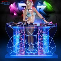 접이식 업소용 베란다 바테이블 2022 aklike 뜨거운 판매 아크릴 바 테이블 메사 dj 부스 led 트러스 클럽 테이블 dj 스탠드 dj 무대, 200x50x90cm, 200X50X90cm