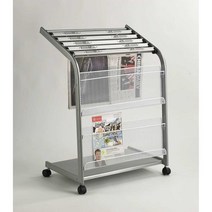 매거진랙 신문 랙 거치대 잡지 꽂이 걸이 진열대 선반, 612 실버