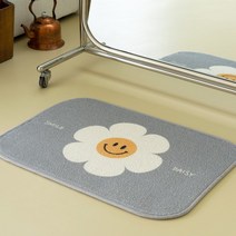 [인룸] 스마일 데이지 욕실 발매트 주방매트 45x65cm, 단품