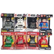 탁상시계 레고 알람 시계 시계 배트맨 슈퍼맨, 레고 레드 빌딩 블록알람 시계  야간 조명