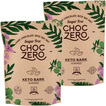 초크제로 다크 초콜릿 무설탕 씨 솔트 케토 바크 아몬드, 2개, 170.1g