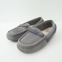 UGG 리본 양털 플랫슈즈 로퍼 그레이 235