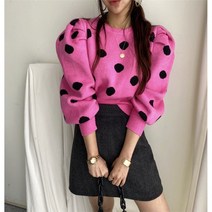 이클림 도트 퍼프 니트