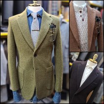 Premium 천연 알파카 남자 겨울 울 콤비 자켓 (3color) 빅사이즈