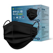 퓨어시스 MB 필터 3중 마스크, 블랙, 100매