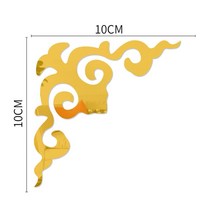 모서리수납장 코너선반 아크릴 거울 스티커 거실 배경 벽 장식 코너 캐비닛 가구 4 개, 01 gold A_02 4pcs