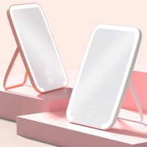 LED 탁상용 조명 거울 무선 테이블 메이크업 화장용, LED탁상용거울(핑크)