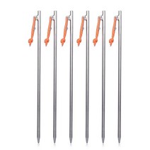 IBasingo 티타늄 합금 텐트 페그 6개 야외 캠핑 차양 텐트 말뚝 경량 텐트 네일 (L 30cm) Ti1564IL, XL-6 pieces (35 cm)