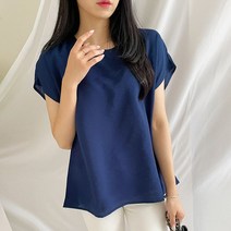 마이시즌 여성 인견 가오리핏 반팔 블라우스 빅사이즈