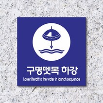 세경케이알 WPS240 구명뗏목하강 표지판 실내간판 안내판 경고판 표찰 팻말 경고 도어싸인, 포멕스