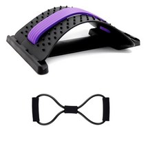 홈트 기구 멀티 짐 뒤로 들것 피트니스 장비 마사지 보드 홈 트레이너 통증 완화 척추, 밧줄이 달린 보라색