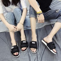폴라도레 여름 샌들 슬리퍼 여성 남자 찍찍이 스트랩 커플 비치 편한 샌들
