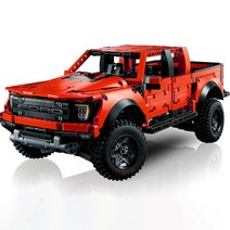 테크닉 포드 랩터 F-150 픽업 트럭 레이싱 자동차 MOC 42126 빌딩 블록 벽돌 교육, 03 Upgrade Red