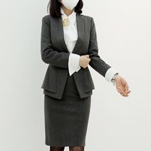 여성 가을 헤링본 노카라 자켓 슬림 스판 정장 재킷 유니폼룩 면접복장 출근패션 77가능