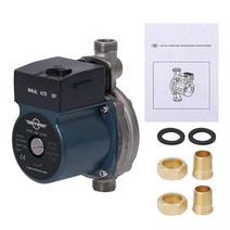 BOKYWOX NPT 1.9cm(3/4인치) 자동 부스터 펌프 120W 온수 재순환 스테인리스 스틸 304 수도꼭지/태양열 히터용(LRS129G), LRS12-9G-SS304