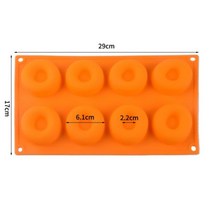 초콜릿 몰드 실리콘 도넛 몰드 과자 빵 케이크 비 스틱 베이킹 DIY 트레이 디저트 만들기 도구, 8 Hole-Orange