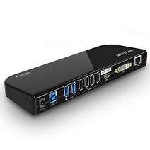 USB허브 노트북 멀티허브 멀티포트 USB 30 범용 도킹 스테이션 듀얼 비디오 모니터 디스플레이HDMI/DVI/VGA 기가비트 이더넷 오디오 태블릿용 USB 포트 6 개, 02 Black