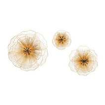 BnH 플라워 철재 벽장식 벽걸이 액자 3p 브라운 0152, 단품